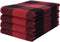 Mordimy 100% Cotton Waffle Weave Buffalo Plaid Kitchen Towels, 13 x 28 Inches, Super Soft and Absorbent Dish Towels for Drying Dishes, 4-Pack, Black & Red
