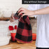 Mordimy 100% Cotton Waffle Weave Buffalo Plaid Kitchen Towels, 13 x 28 Inches, Super Soft and Absorbent Dish Towels for Drying Dishes, 4-Pack, Black & Red