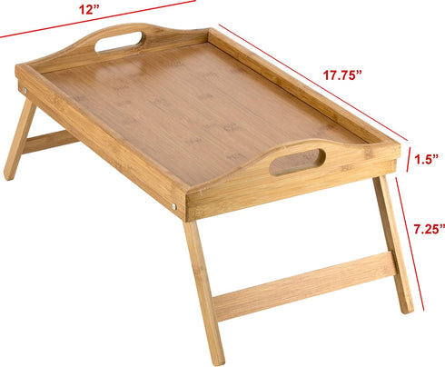 Home-it Bed Tray table with folding legs, and breakfast tray Bamboo bed table and bed tray with legs