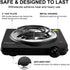 Single Hot Plate Charcoal Coal Burner Electric Stove Portable Fast Heating with Adjustable Temperature Control & Stainless Steel Grill for Cooking Camping (1000W)