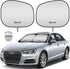 AstroAI Car Sun Shade Windshield -2 Piece Foldable Sunshade for Car Windshield Blocks Max UV Rays and Sun Heat, Titanium Silver Fabric Material, for Most Compact Sports Cars(Small 23.2 x 29.1 inches)
