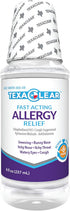 TexaClear Allergy Relief - Fast Acting Dye Free Liquid Cough Suppressant & Antihistamine – 8 Hour Relief (8 fl oz)