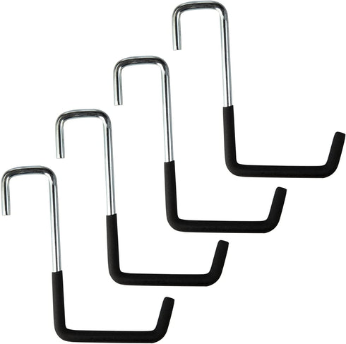Evenu Rafter Hanger Hook, Large Heavy Duty Holder for Hanging Over Wall or Ceiling Rack, No Screw, Adhesive, Suction or Drilling Needed, Grey, 4 Pack
