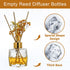 Diffuser Glass Bottles Set of 5 DIY Empty Clear Glass Fragrance Bottle with Gold Caps Reeds Sticks Vase Decorative Oil Diffusers for Home Office Desk Decoration Wedding Replacement Girl Women Gift