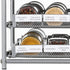 NEX Spice Rack Organizer for Cabinet, 3 Tier Kitchen Seasoning Food Jars Storage Drawer with Labels, Silver