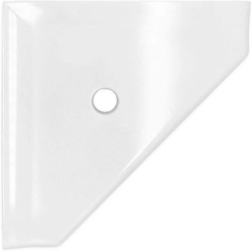 Questech Geo Flatback Bathroom Corner Shower Shelf, Wall Mounted, 8 Inches, Polished Bright White
