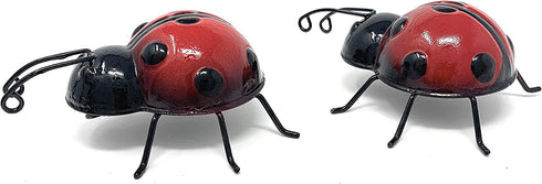 Green Tree Products Decorative Metal Ladybugs Sculpture Wall Art, Set of 2 Indoor or Outdoor