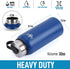 Hydration Nation 18oz, 32oz, or 40oz Vacuum Insulated Water Bottle - Metal Water Bottle For Sports & Outdoor - Thermo Stainless Steel Water Bottle With Straw & 3 Lids For Hot & Cold Drinks (Blue)