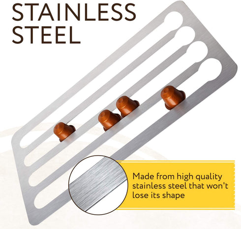Stainless Steel Capsule Holder For Nespresso Pods, Vertically or Horizontally Mounted on Walls or Under Cabinets, 16"L x 8.6"W (41cm x 22 cm) Original Line Nespresso compatible Storage Holds 44