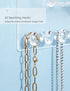Acrylic Necklace Holder with Shelf, 12 Diamond Shape Hooks and Removable Bracelet Rod, Wall Mounted Jewelry Organizer Hanging Necklace Organizer Wall Jewelry Rack
