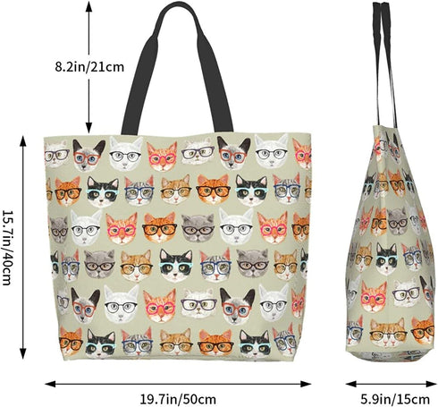BLUBLU Reusable Large Capacity Women Shoulder Handbags Casual Canvas Tote Bag Heavy Duty for Shopping Grocery Travel Outdoor