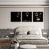 bocassis 3 Sets American Print Wall Art Décor Black Gold Painted Woman Golden Lips Picture Canvas Wall Mural Bedroom or Room for Home Decor Framed Ready to Hang (A, 12X12Inchx3Pcs)
