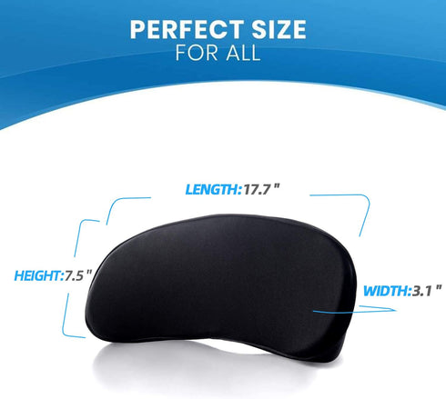 Lumbar Support Pillow for Car Seat Multi-Use Memory Foam Lower Back Cushion with Ergonomic Streamline, Upgraded for Waist & Hip Pain Relief, Perfect for Office Chair,Car Driver, Recliner,Black