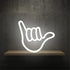 QiaoFei Hand Shape Finger Neon Sign Lights Hanging Decorative Neon Light USB or Battery Operated for Home Bedroom Bar Restaurant Christmas Birthday Party Gift LED Art Wall Decoration Light-White