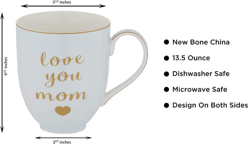 Mom Mug Coffee Mug Tea Cup, Mothers Day Gifts, Birthday Gifts for Mom, Mom Gifts, Dishwasher & Microwave Safe 13.5 Oz Blue