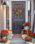 Cloris Art Fall Wreath for Front Door, 22-24 Inch Artificial Aralia Leaves Wreaths for Farmhouse Home Office Wedding Party Wall Decor