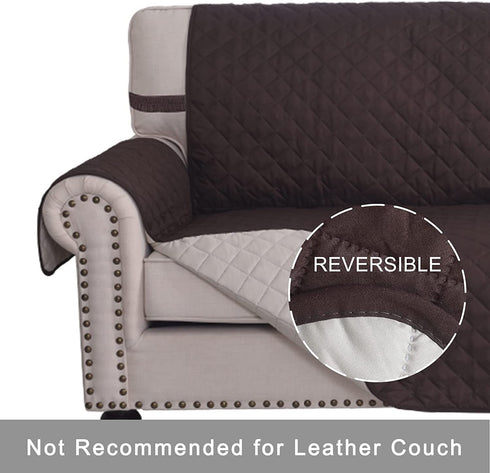 RHF Reversible Loveseat Covers for Dogs, Couch Covers for Dogs, Loveseat Cover for Dogs,Pet Cover for Loveseat, Loveseat Slipcover&Love Seat Couch Covers,Machine Washable(Loveseat:Chocolate/Beige)
