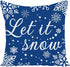 WILPROO Set of 4 Happy Winter Snowflake Merry Christmas Tree Blue Castle Deer with Snowman Cotton Linen Throw Pillow Case Cushion Cover Decorative for Sofa Living Room Square 22X22 Inches