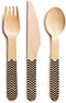 Breezy Green Disposable Wooden Cutlery- 150 Set, Eco-Friendly and Biodegradable Utensils, Dinner Flatware, Weddings, Party, 50 Spoons, Knives, Forks