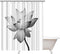 ArtBones Lotus Shower Curtain White Waterlily Elegant Flower Bathroom Shower Curtain Cloth Fabric with Hooks 72x72inch Black White (White Lotus)