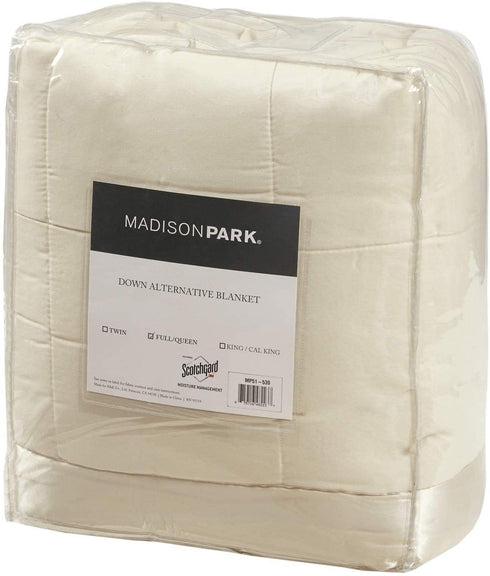 Madison Park Down Alternative Blanket Hypoallergenic 3M Scotchgard Stain Resistant Bedroom Bedding, Standard King, Windom Ivory