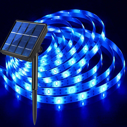 Awinking Solar Strip Lights 180 LED 19.7Ft, 8 Lighting Modes Solar Powered LED Strip Lights Waterproof Outdoor Christmas Solar Tape Lights for Christmas Decor Party House Garden Deck Patio Step Pool