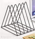 Triangle File Holder,5 Slot Metal Vinyl Record Stand Holder Magazine Newspaper Holder Photography Props for Office Home 1 Pc (Black)