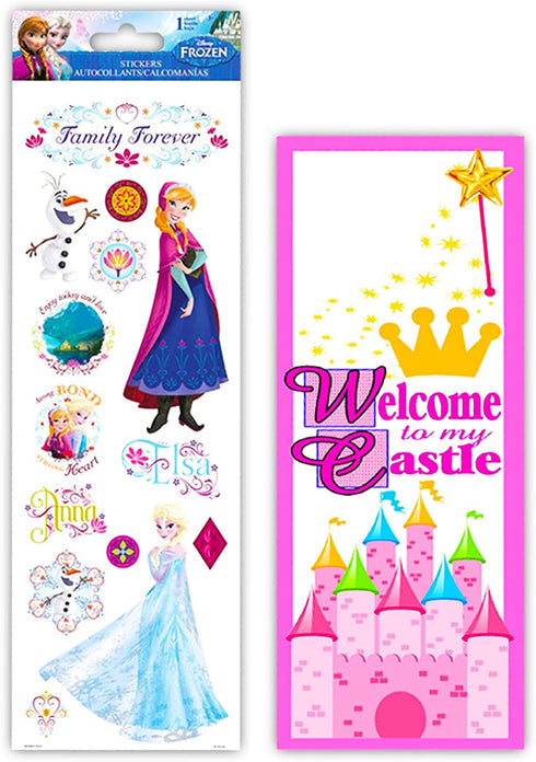 Walt Disney Studio Disney Frozen Lunch Bag Bundle For Girls, Kids ~ Frozen Lunch Box Set Featuring Anna And Elsa With Water Bottle, Frozen Bookmark, Stickers, And More (Frozen School Supplies)