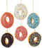 Kurt Adler 4 Inch Set of 6 Assorted Donut Plastic Ornaments, Red, White, Purple