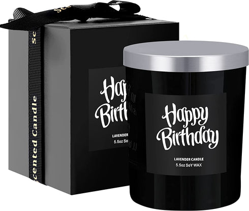 Happy Birthday Candles - Birthday Gifts for Mom,Friends,Sisters,Female,Girlfriend,Wife - Natural Soy Lavender Scented Candles for Women Her