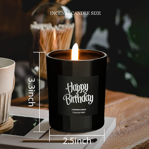 Happy Birthday Candles - Birthday Gifts for Mom,Friends,Sisters,Female,Girlfriend,Wife - Natural Soy Lavender Scented Candles for Women Her