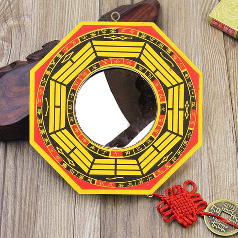 GLOGLOW Traditional Chinese Feng Shui Convex, Bagua Mirror for Protection Against Harmful Special(6in, Concave)