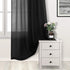 DWCN Black Sheer Curtains Semi Transparent Voile Rod Pocket Curtains for Bedroom and Living Room, 42 x 72 inches Long, Set of 2 Panels