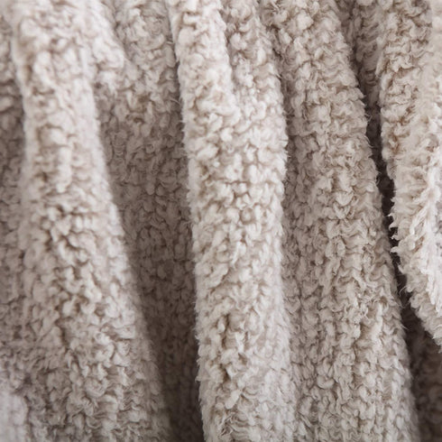 Ultra Soft Cozy Sherpa Throw Blanket, 2 Tones Ombre Light Brown Pattern Reversible, Light Weight Warm Decorative Boho Style Throw Blanket Cover for Sofa, Couch, Bedroom,Travel, 50?x60?
