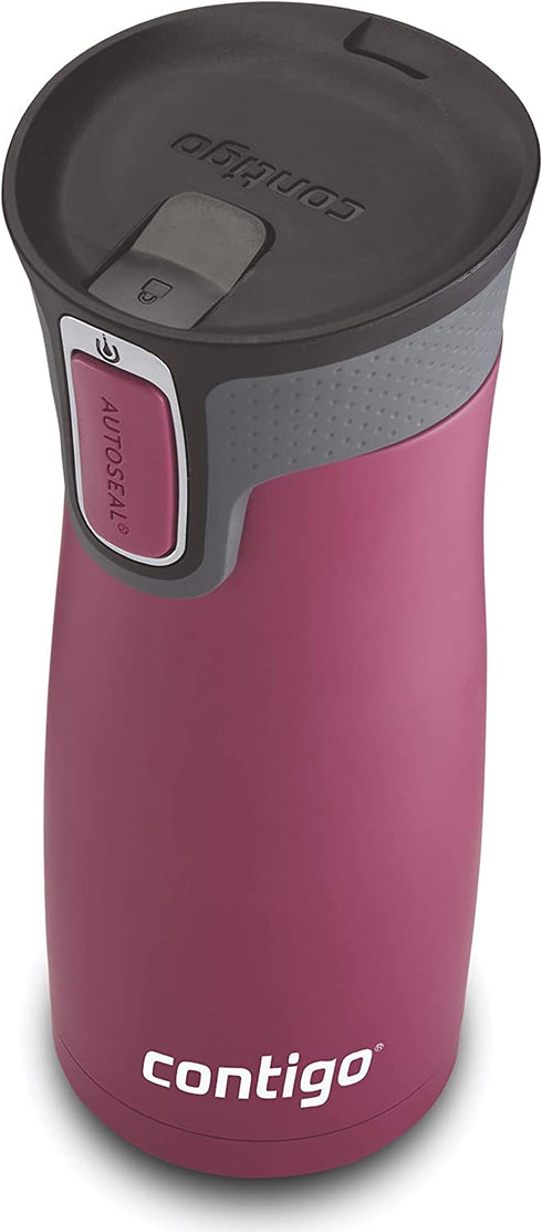 Contigo AUTOSEAL West Loop Vacuum-Insulated Stainless Steel Travel Mug, 16oz, Passion Fruit