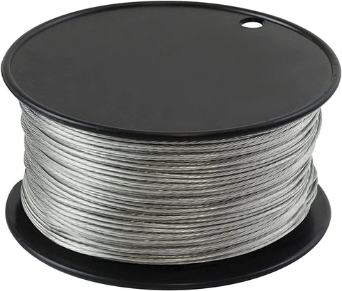 Houseables Wire, Vinyl Coated, 500 Feet, 1/16 Inch, Braided Stainless Steel Cable, Plastic Covered, Heavy Duty, Stranded Rope for String Lights, Artificial Flower, Wreath Making, Trellis, Clothesline