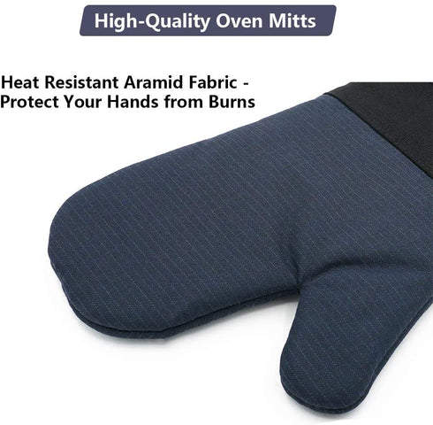 Oven Mitts, Cook Mittens 662„‰/350„ƒ Heat Resistant Aramid Mitts with Quilted Liner Professionally Protect Your Hand During Baking Doing BBQ or Carry Hot Pot, 1 Pair