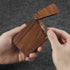 MaxGear Business Card Holder Wood Business Card Holders, Business Card Case Name Card Holder for Men Pocket Card Holder with Magnetic Closure, Walnut Beech