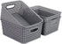 Cand Plastic Storage Baskets/Bins, 4-Pack, Gray