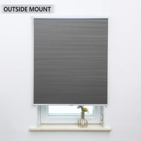 Blackout Cellular Shades Cordless Honeycomb Blinds Fabric Window Shades, 30x64 inch, Cool Silver(Blackout)