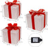 ATDAWN 60 LED Lighted Gift Boxes Christmas Decorations, Transparent Lighted Present Boxes, Christmas Home Gift Box Decorations, Warm White