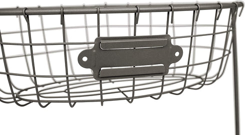 Spectrum Diversified Vintage Living Oval Server Stacked, 2-Tier Bowls, Dining Table & Kitchen Counter Organizer, Modern Fruit Basket Stand, Industrial Gray