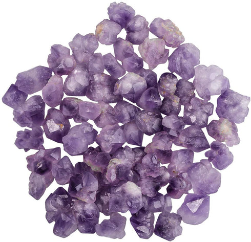 SUNYIK Natural Amethyst Rough Stone, Irregular Raw Crystal Point Loose Gemstone for Healing Reiki Jewelry Making Decoration 0.7?-1.5? 0.5lb (33-40 pcs)