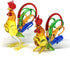 ZOOCRAFT Chicken Figurines Collectibles Hand Blown Glass Rooster Set of 2