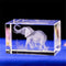 Elephant GIFTS/3d Laser Etched Crystal Art of Elephant Figurines Crystal Glass Cube Engraving for Home Decoration Birthday, Elephant Gifts for Women Girl Children Men (303040mm)