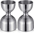 Double Cocktail Jigger Stainless Steel Shot Glass Measuring Cup Vintage 1 oz/ 2 oz Jigger for Bartending, Beautiful Double Cocktail Tools for Home Bartender Party Bar Wine Drink (2 Pieces)