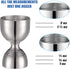 Double Cocktail Jigger Stainless Steel Shot Glass Measuring Cup Vintage 1 oz/ 2 oz Jigger for Bartending, Beautiful Double Cocktail Tools for Home Bartender Party Bar Wine Drink (2 Pieces)