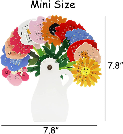 2022 Mini Desk Calendar Unique Flower Vase Shape Monthly Standing Calendar 7.8" x 7.8"