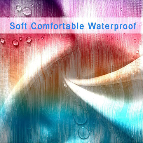 Dieqiu Colorful Ombre Shower Curtain Bathroom?Rainbow Abstract Geometric Purple Fabric Shower Curtains Set Blue Wave Gradient?12 Plastic Hooks Polyester Waterproof 72"x 72"