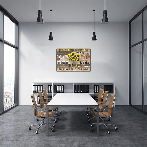 Inspirational Wall Art for Office Motivational Quotes Wall Decor In This Office Canvas Wall Art We Are A Team Canvas Painting for Modern Office Wall Decor Sunflower Pictures Artwork for Living Room
